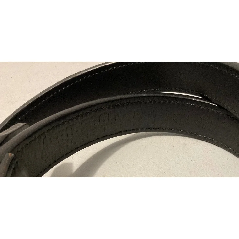 Bigfoot Gun Belts Black Leather Heavy Belt Mens Size 44 Gun belt / 40 Pant USA